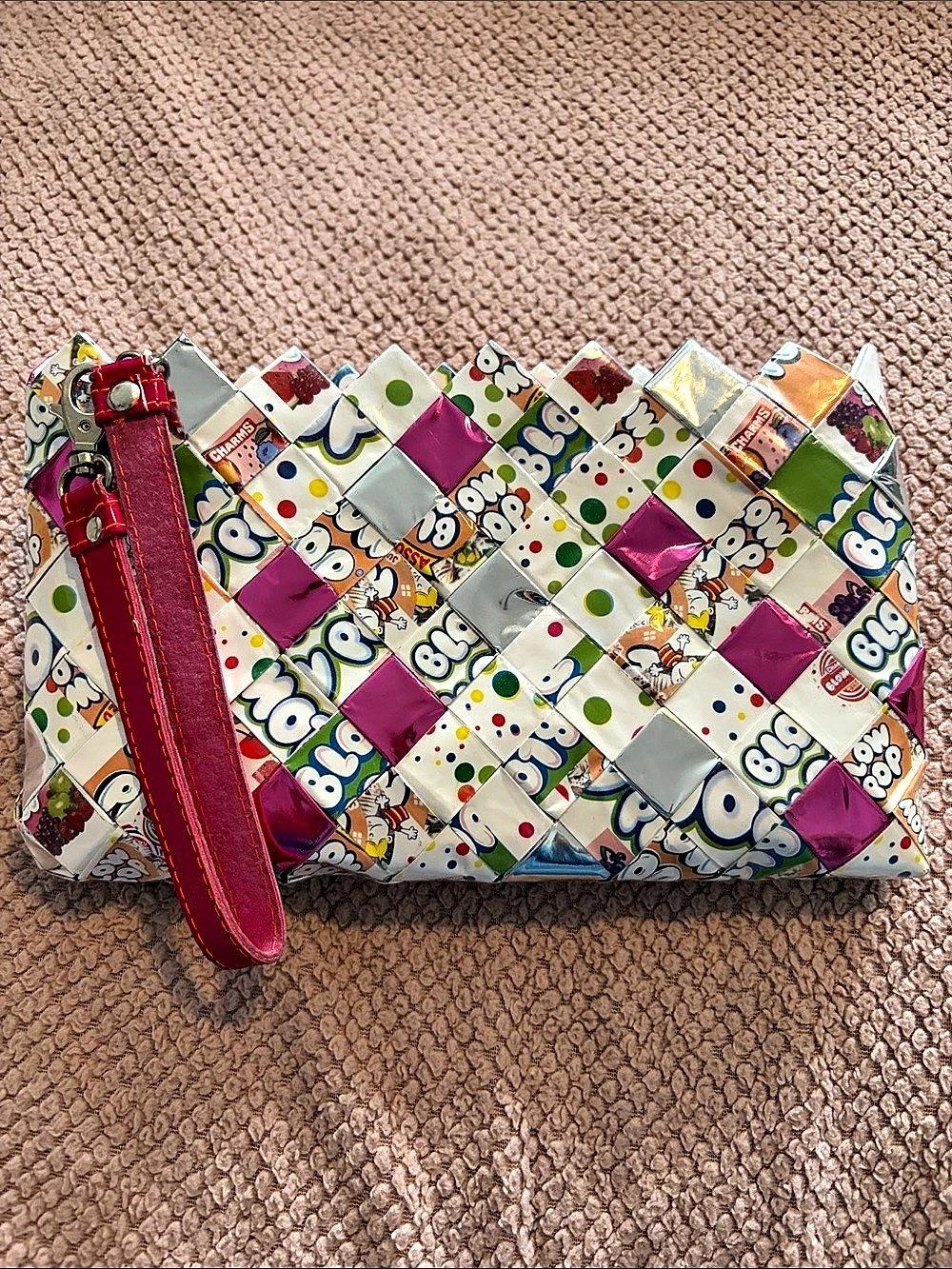 Nahui Ollin Blow Pop Candy Woven Wristlet Clutch Bag